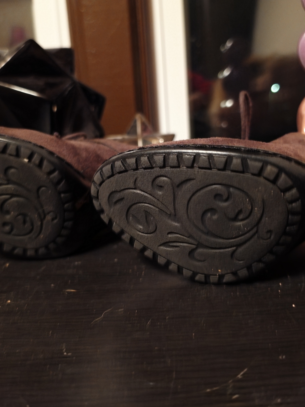 Lace-Up Suede Heel Booties - Picture 4 of 5